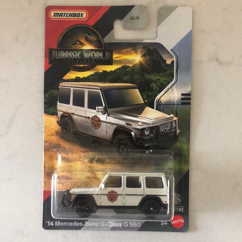 Matchbox Jurassic World White Mercedes-Benz G-Class Toy Car